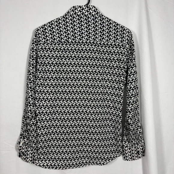 Barabas Button Down Black White Geometric Long Sleeve Shirt Men’s Sz. M - Picture 5 of 6